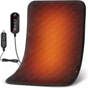 CooCoCo 12V/24V 여행용 담요 5단계 조절 가능 최대 140°F 12 x24 자동 전원 차단 타이머가 있는 전기