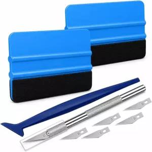 Mandark 5PCS 자동차 창문 비닐 틴트 키트 펠트 스퀴지 공예용 칼과 칼날 엣지 트리머 포함 유리 필름 랩