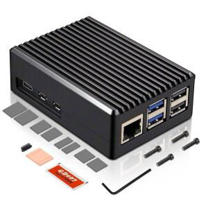 Geekworm 라즈베리 파이 16GB 8GB 4GB 컴퓨터용 구리 있는 2GB 튼튼한 알루미늄 CPU 쿨링 P573 패시브 케이스 방열판이