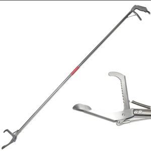 MORECP 152 4cm 60인치 전문 그래버 도구 포수 턱이 접이식 집게 넓은 스테인리스 있는 파충류 스틸 핸들링