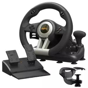 PC Xbox PS4 스위치용 페달이 있는 PXN V3 PRO 레이싱 휠 11인치 진동 피드백 패들 및 순차 변속 180