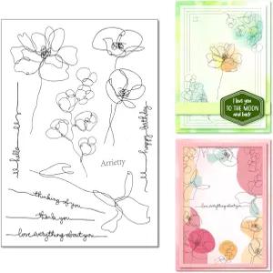 아리에티 예술적인 꽃들 양귀비 데이지 난초 도장 생일 축하 감사 문구 투명 봉인 스크랩북/사진 앨범 장식
