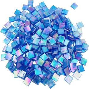 1.1 LB 제이드 모자이크 타일 아트 공예용 0.59인치 정사각형 유리 조각 250개입 손쉽게 자를 수 있는