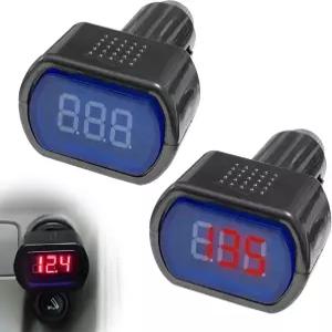 LTDCVTR 2개입 자동차용 LED 시가잭 전압계 DC 12V/24V 전압 측정기 자동차·오토바이·트럭용 디지털 표시