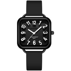 findtime 여성용 시계 3D 디자이너 아라비아 캐주얼 읽기 블랙 숫자 Reloj 다이얼 쉬운 다채로운 para 스퀘어 그린 스트랩 Mujer 실리콘