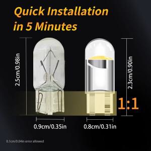 2PCS/10PCS 360 전체 투명 디자인 T10 W5W 168 192 194 LED 자동차 전구 독서 방향 지시등