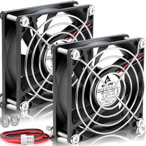 2팩 80mm 듀얼 2핀 8025 3인치 고속 POWER 25mm 앰프 24V DC UPS 베어링 브러시리스 24볼트 6cm MELCO LOGIC