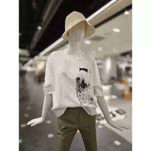 일부수량 조이너스 7부 뒷태 프린팅 배색 티셔츠 EUKS562 2793709