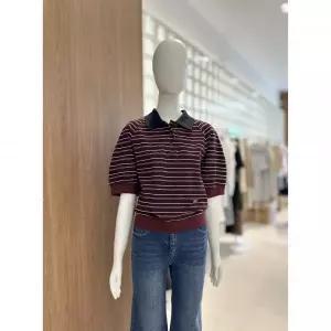일부수량 ZOOC 볼륨소매 스트라이프 PK티셔츠 V263MSM904 2793659