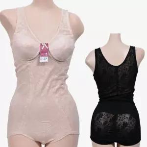 여성 인견 올인원 브라탑 레이스 플라워 노몰드 보정속옷
