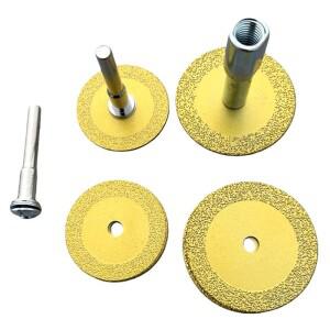 40mm 다이아몬드 절단 날(디스크) M10 아버 및 드릴 어댑터 포함, 로터리 공구용 미니 진공 브레이징 톱,