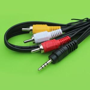 AV 케이블 3.5mm 잭-3 RCA 오디오 비디오 남성-남성 안드로이드 TV 박스 스피커 텔레비전 프로젝터 VCD DV