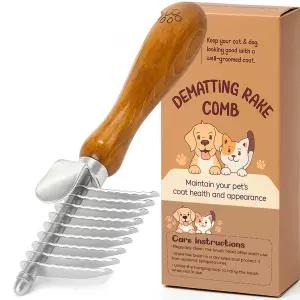 반려견 고양이 디매팅 빗 9날 언더코트 갈퀴 털제거 도구