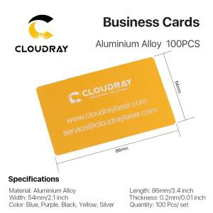 Cloudray 100 개/몫 비즈니스 이름 카드 레이저 마킹 기계에 대 한 여러 가지 빛깔의 알루미늄 합금 금속