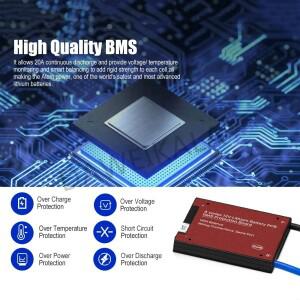 파워 휠용 딥 사이클 배터리, 어군 탐지기 조명 공급 리튬 LiFePO4 20A BMS, 12V,