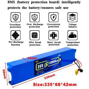 2025 10S3P 36V 120000mAh 전동 스쿠터 배터리 팩 18650 리튬 M365 36v