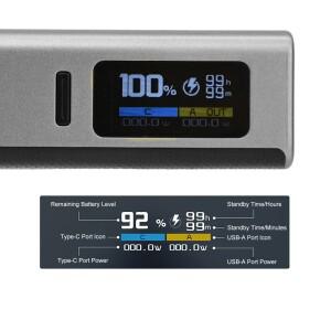 22.5W 고속 충전 모듈 TFT 컬러 스크린 디지털 DIY 파워 뱅크 키트 21700 배터리 케이스 미니 휴대용 전원