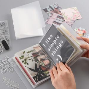 DIY 보관용 정리함 폴더, 클리어 스티커 사진 앨범, 40 페이지 소책자 스탬프, 커팅 다이 A6 사이즈