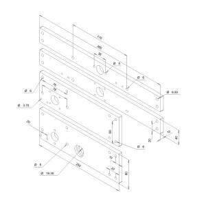 CNC3018 XY 축 업그레이드 키트, 10mm 두께의 알루미늄 합금 플레이트, 표면에 황금색 산화 처리