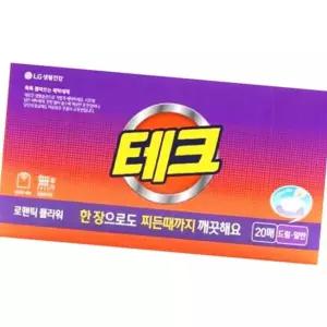 (다올)테크 간편시트 로맨틱플라워 20매 티슈형 세탁세제