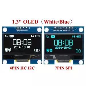 OLED LCD LED 디스플레이 모듈 1.3 인치 화이트 블루 128X64SPI/IIC I2C 통신 색상