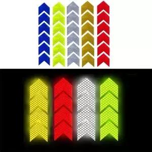 12 개/대 반사 기호 테이프 자동차 범퍼 트렁크 반사판 위험 오토바이 액세서리에 대 한 경고 안전 스티커