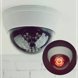 감시 보안 모형 LED 돔형 가짜 CCTV 카메라 화이트 학교 관공서 방범