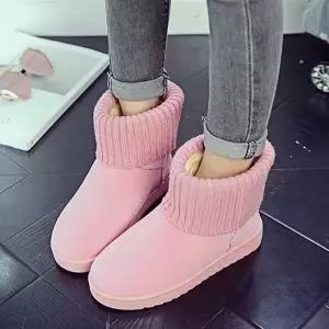 여자 겨울 데이트 코디 털 안감 부츠 따뜻한 신발
