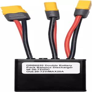Aepiraza 전기 자전거 듀얼 배터리 방전 컨버터 20V-72V DC 이중 병렬 커넥터 어댑터 XT60 플러그 포함 20A