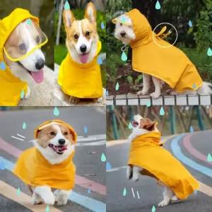강아지 우비 레인코트 비옷 소형견 중형견 대형견 판초 강아지옷 M 비옷 우산 대형견옷 여름옷 레인코트