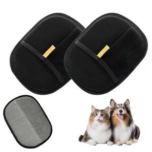 고양이와 강아지를 위한 2PCS 반려동물 제모 장갑 정전기 재사용 가능한 도구 소파 가구 카펫 커튼용 고양이 그루밍 장갑