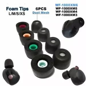 소니 WF-1000XM6 이어팁 미끄럼 방지 귀마개용 6PCS 메모리 폼 쿠션 이어버드