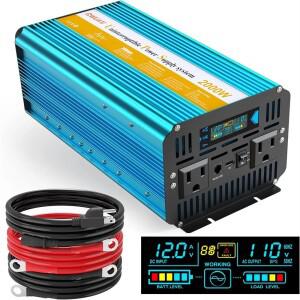 UPS 충전기 인버터 DC 12V 3000W 자동차 전원 순수 사인파 변압기 백업 배터리