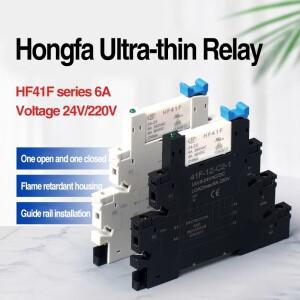 Din 레일 슬림 릴레이 모듈 41F-1Z-C2-1 홀더가 있는 통합 PCB 마운트 12VACDC 소켓 6.2mm