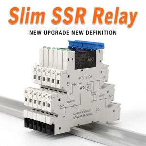 DC 제어 AC 6A 슬림 인터페이스 솔리드 스테이트 릴레이 모듈 din ssr 41F-1Z-C2 레일