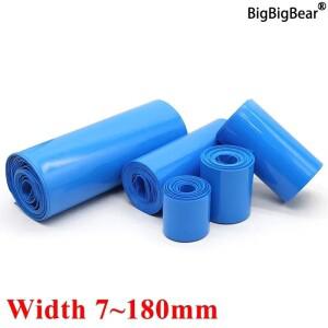 1미터 파란색 18650 Lipo 배터리 PVC 열 수축 튜브 팩 7mm ~ 180mm 너비 절연 필름 랩 리튬 케이스 케이블