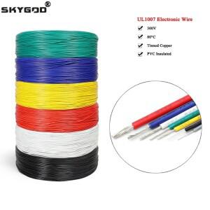 5/10m 전자 와이어 주석 도금 구리 PVC 절연 케이블 14AWG 20AWG DIY UL1007 라인