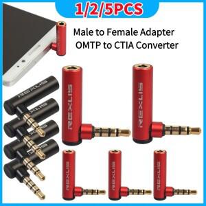 렉서스 3.5mm 잭 90 ° 범용 Aux 남성-여성 OMTP-CTIA 이어폰 변환기 스테레오 어댑터 1/2/5PCS
