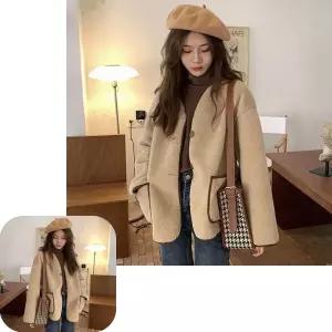 캐주얼 양털 자켓트레이닝 뽀글이 재킷 여성아우터