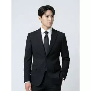 오스틴리드 블랙 폴리 혼방 스트레치 수트 셋업-A5SS2310407A_A5PS2310373A