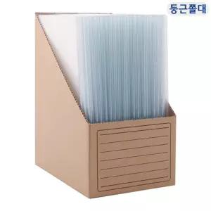 신생 둥근 쫄대 화일 100매입 투명둥근쫄대일 둥근쫄대파일 폴대 문서보관케이스 정리 문서일 사무용 사일