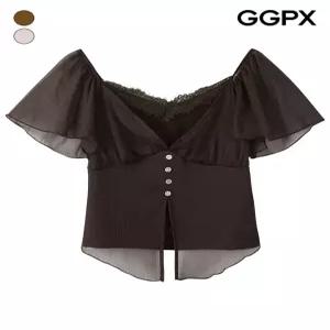 GGPX쉬폰 날개 레이스 블라우스 GQ7SH024F