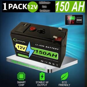 12V 150Ah LiFePO4 배터리 4000+ 사이클 딥 BMS (RV 태양광 오프그리드 가정용 저장장치 해양용)