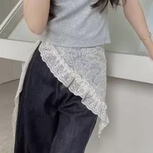 스터닝팩토리 코디템 러블리무드 플라워자수 프릴 랩 스커트 레이스랩스커트 레이어드스커트