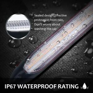 2pcss LED DRL 자동차 주간 러닝 라이트  방수 스트립 헤드 화이트 회전 신호 노란색 브레이크  조명 12V