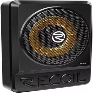 RECOIL RLS8 8 초슬림 파워드 언더시트 카 서브우퍼 오디오 내장 앰프 포함 베이스 리모컨