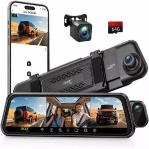 Acer Gadget 3 채널 4K 후방 뷰 미러 카메라 자동차용 대시캠 전면 1080P 실내 및 후면 10인치 터치 스크린