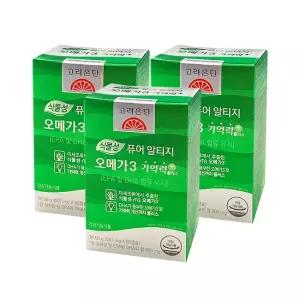 고려은단 식물성 퓨어 알티지 오메가3 기억력+ 600mg x 60캡슐 3개