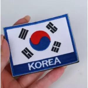 자수 태극기 와펜 패치 파랑 가방 의류 장식 와펜 오버 찍찍이패치 찍찍이와펜 태극마크
