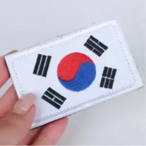 자수 태극기 와펜 패치 흰색 의류 가방 패브릭 네임텍 찍찍이패치 찍찍이와펜 태극마크